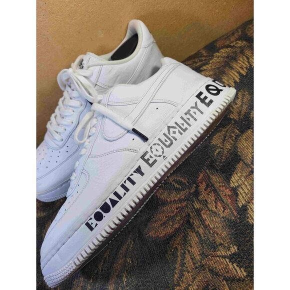 Men's Nike White and Black Air Force 1 Low CMFT 'Equality'- Size 13 - Picture 6 of 14